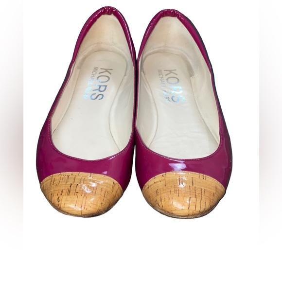 Kors Michael Kors Odessa Cap Toe Flats Patents Cork Peony - Picture 9 of 12